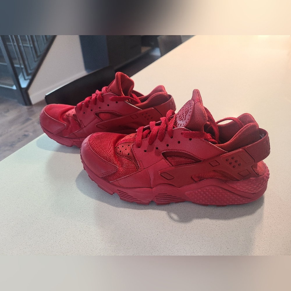 Red Nike Huarache sneakers